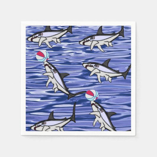 Serviette En Papier Serviettes en papier, requins océaniques (Devant)