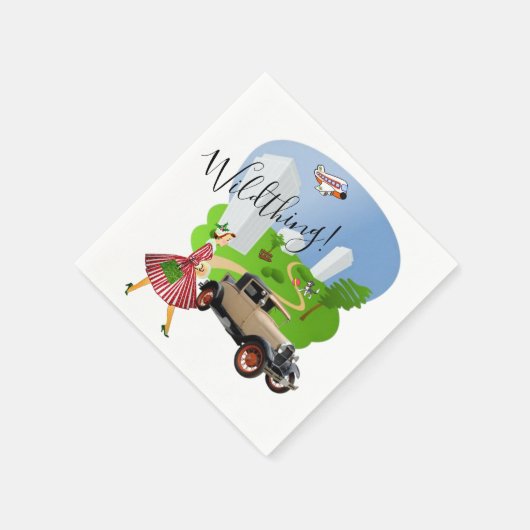 Serviette En Papier Serviettes En Papier, Rétro Femme Sauvage Chose (Coin)