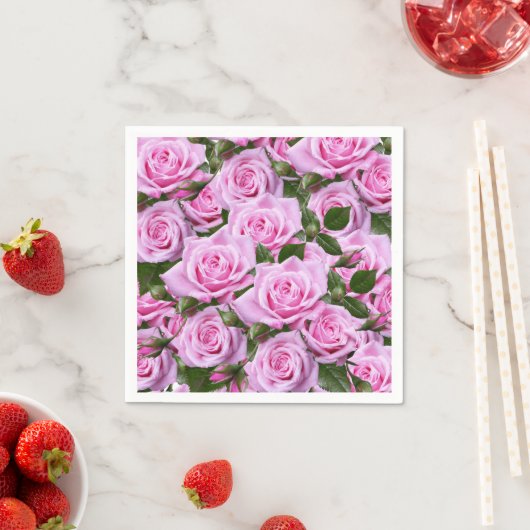 Serviette En Papier serviettes en papier, roses roses (En situation)