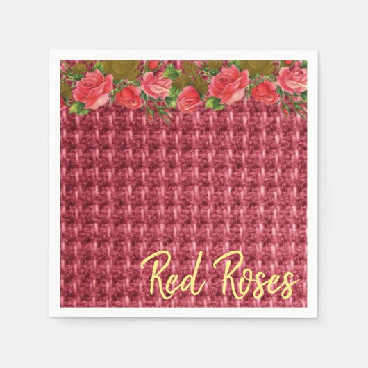 Serviette En Papier Serviettes en papier, Roses rouges (Devant)