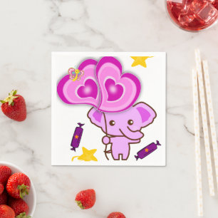 Serviette En Papier Serviettes en papier, Serviettes éléphant violet