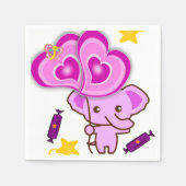 Serviette En Papier serviettes en papier, serviettes éléphantes violet (Devant)