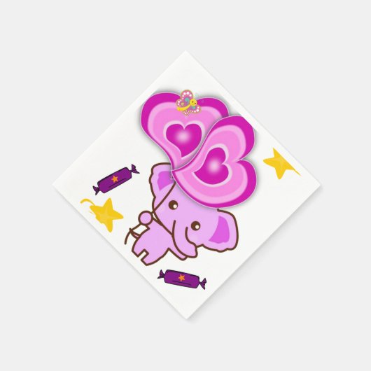 Serviette En Papier serviettes en papier, serviettes éléphantes violet (Coin)