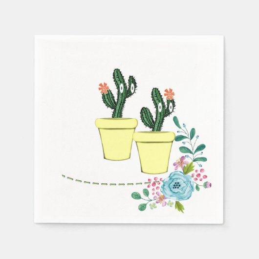 Serviette En Papier Serviettes en papier, serviettes en cactus Floral (Devant)