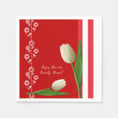 Serviette En Papier serviettes en papier, serviettes en fleurs rouges (Devant)