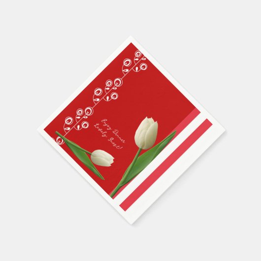 Serviette En Papier serviettes en papier, serviettes en fleurs rouges  (Coin)