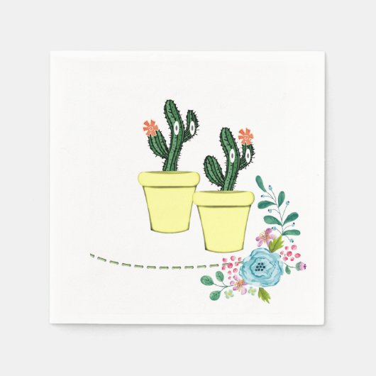 Serviette En Papier Serviettes en papier, serviettes jaunes Cactus Flo (Devant)