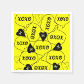 Serviette En Papier Serviettes en papier, serviettes XOXO Jaune Noir (Devant)