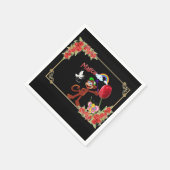 Serviette En Papier Serviettes en papier, Singe Floral Noir Arc-en-cie (Coin)