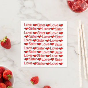 Serviette En Papier Serviettes en papier, Soeur d'amour des Coeurs rou
