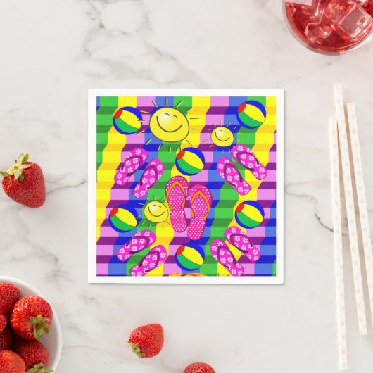 Serviette En Papier serviettes en papier, tongs de plage (En situation)