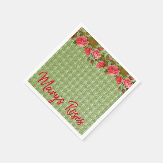 Serviette En Papier Serviettes en papier, vert Rose (Coin)