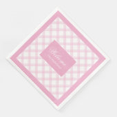 Serviette En Papier Serviettes en plastique rose clair personnalisées  (Coin)