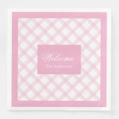 Serviette En Papier Serviettes en plastique rose clair personnalisées  (Devant)