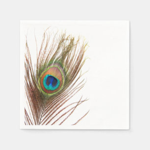 Serviette En Papier Serviettes en plumes de paon