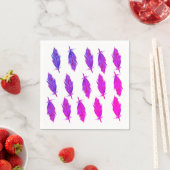 Serviette En Papier Serviettes en plumes violettes roses (En situation)