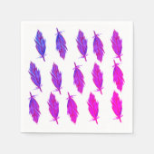 Serviette En Papier Serviettes en plumes violettes roses (Devant)