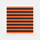 Serviette En Papier Serviettes en rayures noires et orange (Devant)