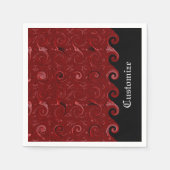 Serviette En Papier Serviettes en satin rouge et noir (Devant)