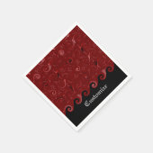 Serviette En Papier Serviettes en satin rouge et noir (Coin)
