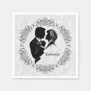 Serviette En Papier Serviettes en silhouette personnalisées de la mari