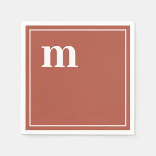Serviette En Papier Serviettes en terre cuite avec monogramme minuscul