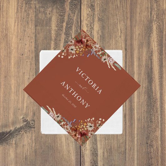 Serviette En Papier Serviettes en terre cuite Fleur sauvage minuscule