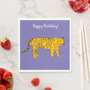 Serviette En Papier Serviettes en tigre jaune