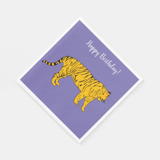 Serviette En Papier Serviettes en tigre jaune (Coin)