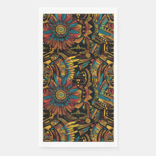 Serviette En Papier Serviettes en tissu "Aztec Dream" Turquoises et éc