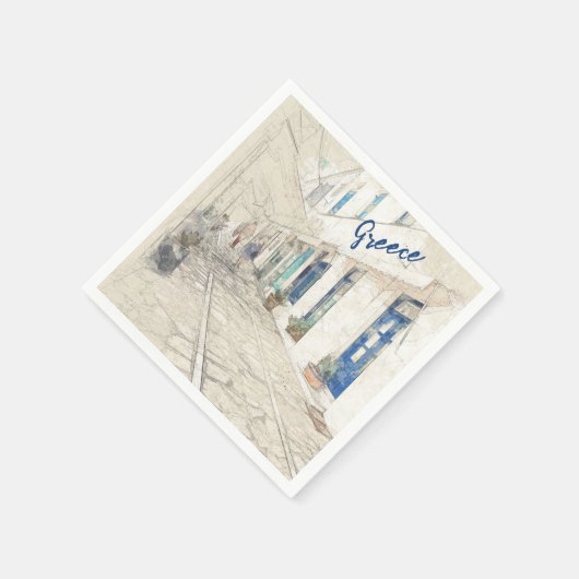 Serviette En Papier Serviettes en tissu de l'île grecque - Spettes tra (Coin)