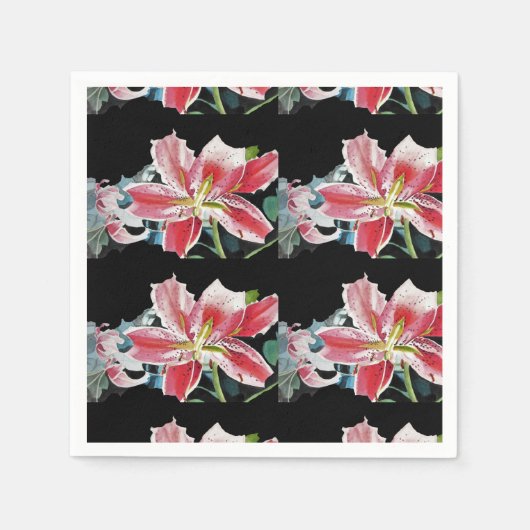 Serviette En Papier Serviettes en tissu Red Lily Shabby Chic florales (Devant)