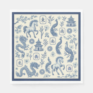 Serviette En Papier Serviettes en toile de Mahjong année du cheval