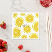 Serviette En Papier Serviettes en tranches de citron jaune (En situation)
