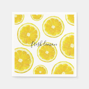 Serviette En Papier Serviettes en tranches de citron jaune