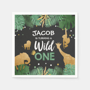 Serviette En Papier Serviettes en un seul papier Zoo Animaux sauvages 
