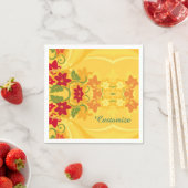 Serviette En Papier Serviettes ensoleillées Florales Jaunes (En situation)