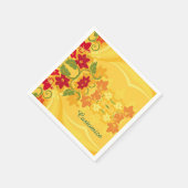 Serviette En Papier Serviettes ensoleillées Florales Jaunes (Coin)