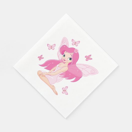 Serviette En Papier Serviettes Fées Et Papillons (Coin)