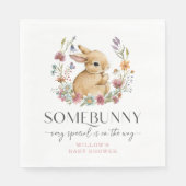 Serviette En Papier Serviettes Fête Bébé Somebunny Fleur Sauvage (Devant)