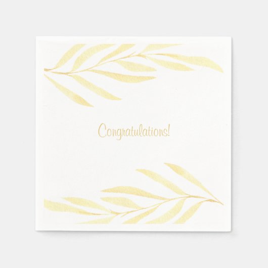 Serviette En Papier Serviettes Feuilles en or simple (Devant)