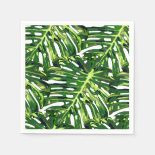 Serviette En Papier Serviettes Feuilles Monstera Tropical