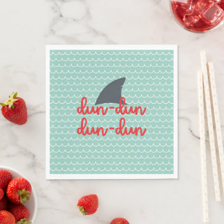 Serviette En Papier Serviettes Fin Requin avec Vagues| Dun Dun Dun Dun
