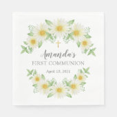 Serviette En Papier Serviettes Fleur Première Communion Fraîches (Devant)
