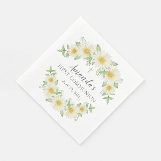 Serviette En Papier Serviettes Fleur Première Communion Fraîches (Coin)