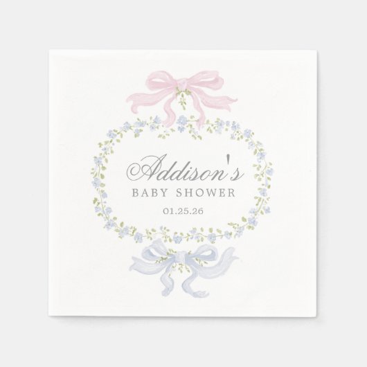 Serviette En Papier Serviettes Fleuries Bleues (Devant)