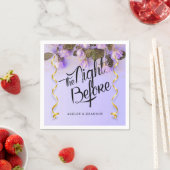 Serviette En Papier Serviettes Fleuries Violettes La Nuit Avant la Rép (En situation)