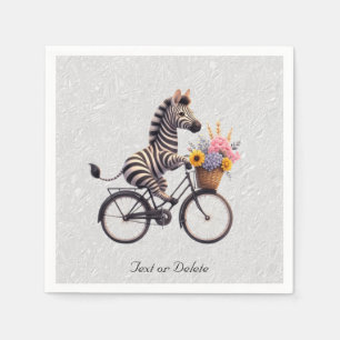Serviette En Papier Serviettes Fleuris Vélo Zèbre