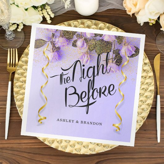 Serviette En Papier Serviettes Fleuris Violets La Nuit Avant la Répéti