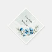 Serviette En Papier Serviettes "Fleurs bleues" (Coin)